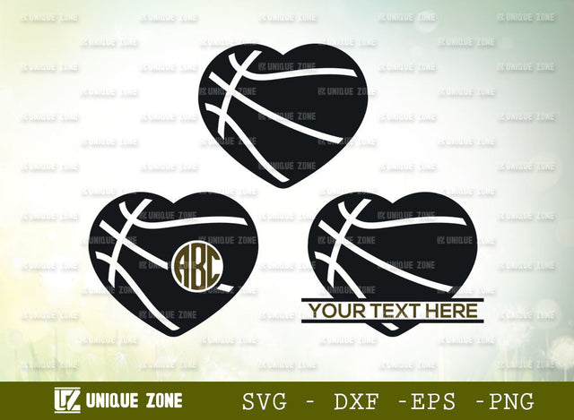 Basket Ball SVG Monogram, Sports Ball Svg, Basket Ball With Basket, Basket Ball Love Shape, Basket Ball Player Svg, Basketball Goal Svg, SVG Unique Zone 