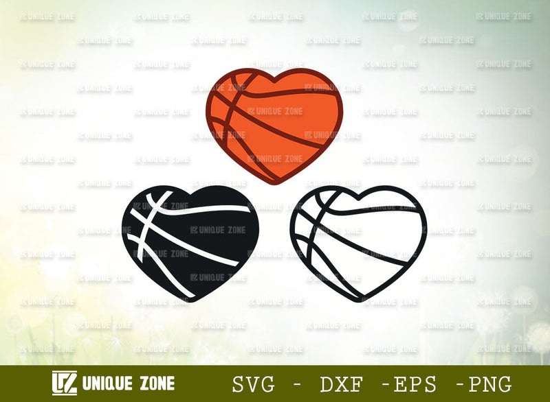 Basket Ball SVG, Sports Ball Svg, Basket Ball With Basket, Basket Ball Love Shape, Basket Ball Player Svg, Basketball Goal Svg, SVG Unique Zone 