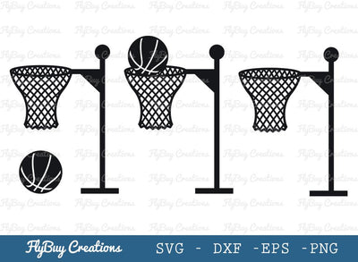 Basket Ball With Basket Svg Cut File| Basket Ball | Basket Ball And Net | Basket | Net | Sports Ball | Circle Monogram | Split Monogram | SVG ETC Craft 