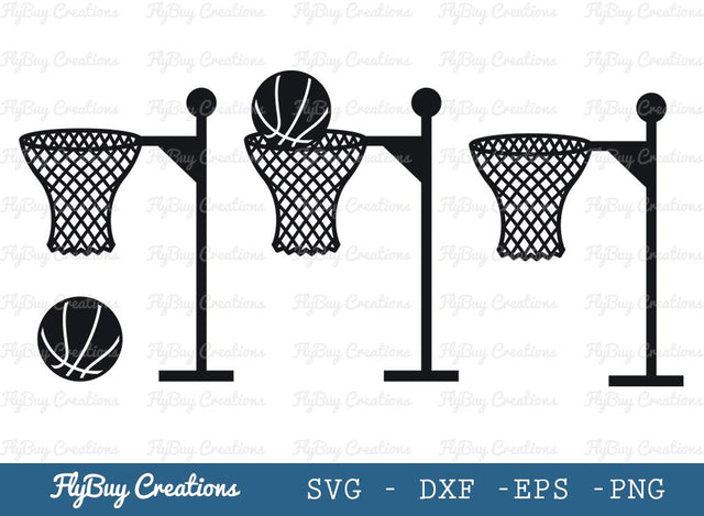 Basket Ball With Basket Svg Cut File| Basket Ball | Basket Ball And Net | Basket | Net | Sports Ball | Circle Monogram | Split Monogram | SVG ETC Craft 
