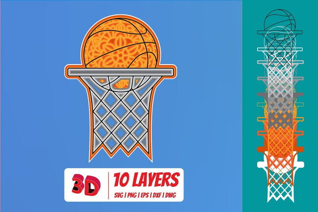 Basketball 2 3D Layered SVG Cut File SVG SvgOcean 