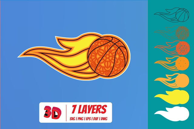 Basketball 3 3D Layered SVG Cut File SVG SvgOcean 