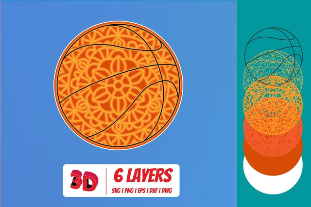 Basketball 3D Layered SVG Cut File SVG SvgOcean 