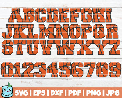 Basketball Alphabet And Numbers SVG MintyMarshmallows 