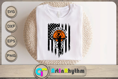 Basketball America flag svg / Basketball logo svg SVG Artinrhythm shop 