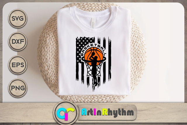 Basketball America flag svg / Basketball logo svg SVG Artinrhythm shop 