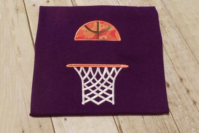 Basketball and Hoop Split Applique Embroidery Embroidery/Applique Designed by Geeks 