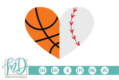 Basketball Baseball Heart SVG Morgan Day Designs 