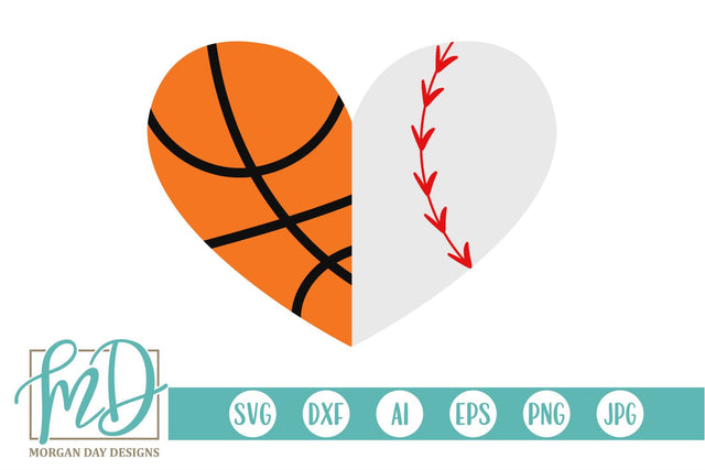 Basketball Baseball Heart SVG Morgan Day Designs 