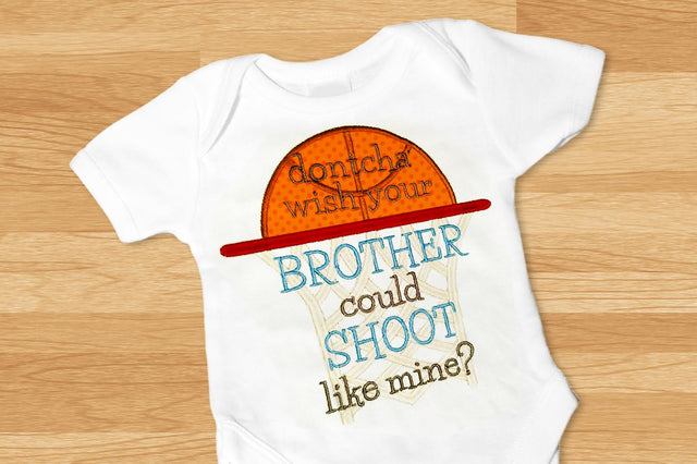 Basketball Brother Applique Embroidery Embroidery/Applique Designed by Geeks 