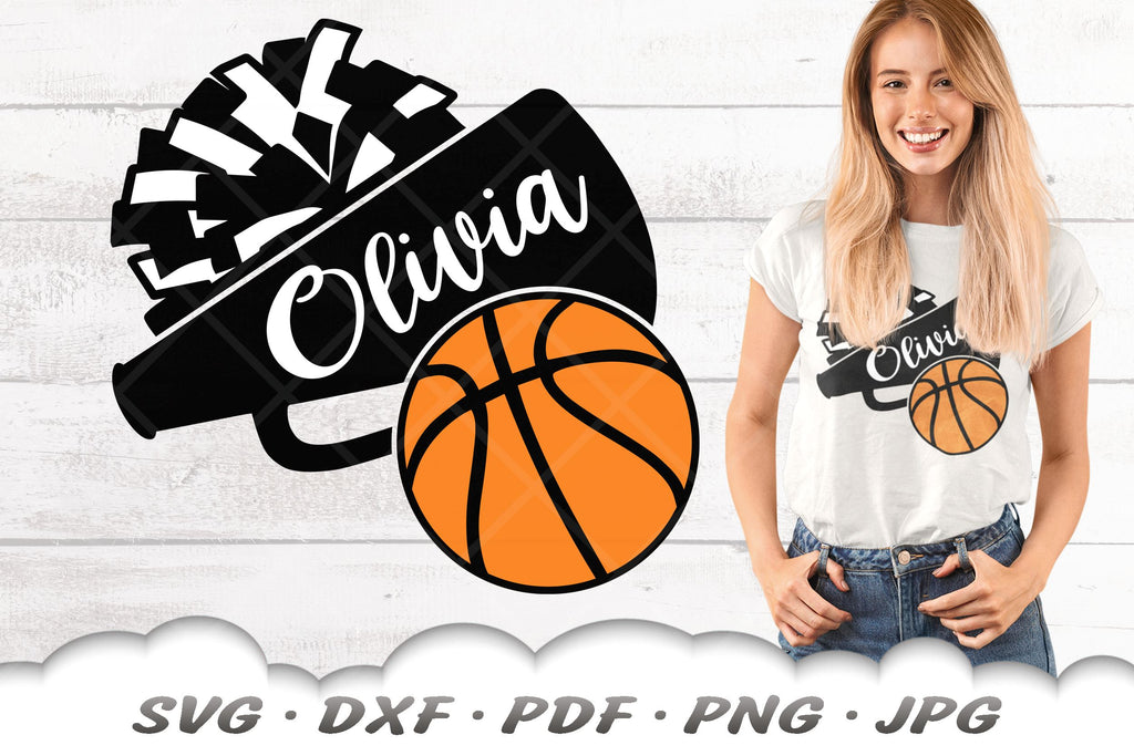 Basketball Cheer SVG | Basketball SVG | Monogram SVG - So Fontsy