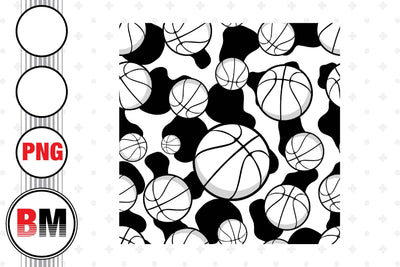 Basketball Cow Seamless Pattern PNG Files Sublimation BMDesign 
