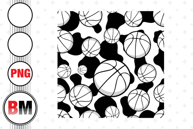 Basketball Cow Seamless Pattern PNG Files Sublimation BMDesign 