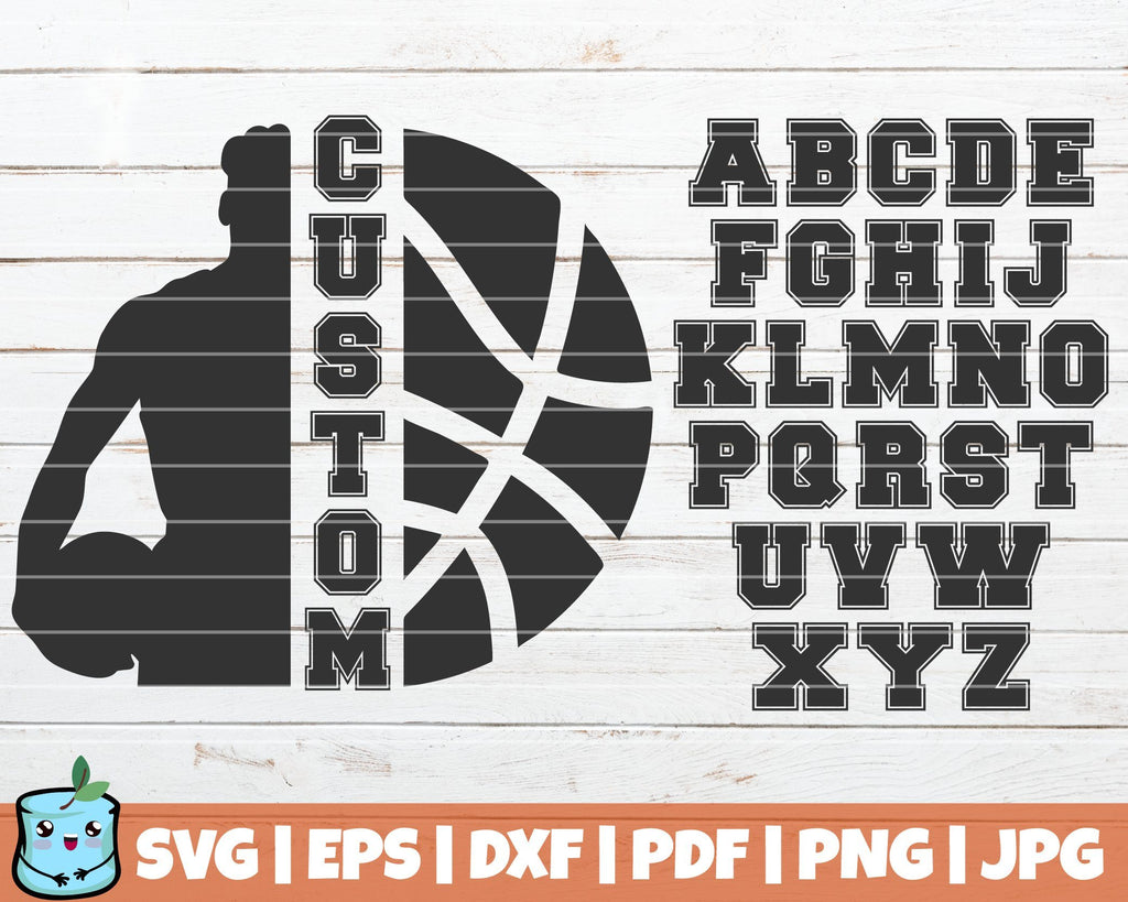 Basketball Custom Frame - Alphabet Included - So Fontsy
