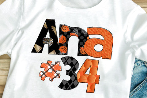 Basketball Doodle Letters With Clipart PNG SVG Crafty Mama Studios 