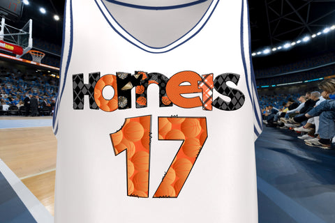 Basketball Doodle Letters With Clipart PNG SVG Crafty Mama Studios 