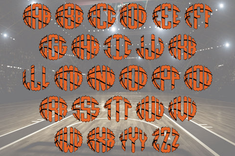 Basketball Doodle Monogram Set SVG Crafty Mama Studios 