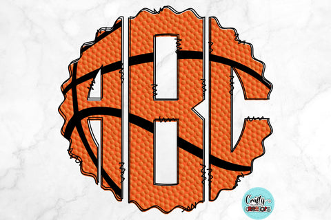 Basketball Doodle Monogram Set SVG Crafty Mama Studios 