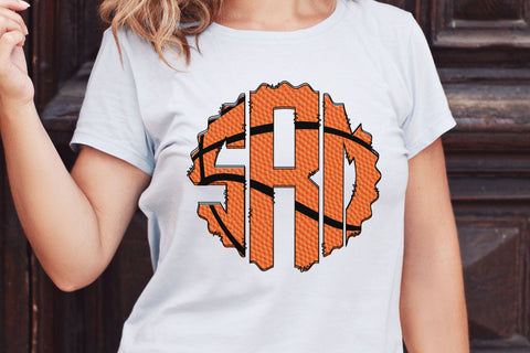 Basketball Doodle Monogram Set SVG Crafty Mama Studios 