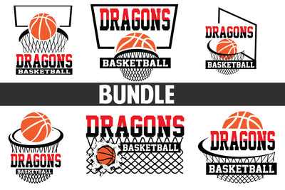 Basketball Dragons T shirt design Bundle SVG Johan Ru designs 