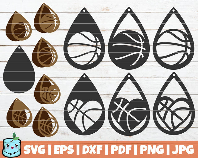 Basketball Earrings SVG MintyMarshmallows 
