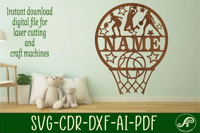 Basketball female name sign SVG digital download sports theme SVG APInspireddesigns 