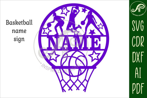 Basketball female name sign SVG digital download sports theme SVG APInspireddesigns 