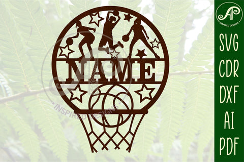 Basketball female name sign SVG digital download sports theme SVG APInspireddesigns 