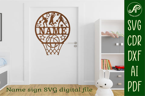 Basketball female name sign SVG digital download sports theme SVG APInspireddesigns 