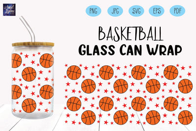 Basketball Glass Wrap | Basketball Libbey Glass Wrap SVG Angel Lynne Designs 