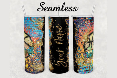 Basketball Gold Glitter Marble Tumbler sublimation design 20 oz skinny tumbler wrap Sublimation BambinaCreations 