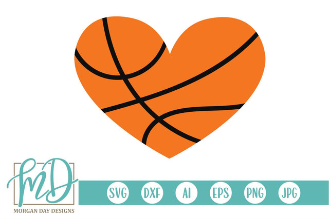 Basketball Heart SVG Morgan Day Designs 