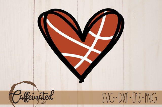 Basketball Heart SVG SVG Caffeinated SVGs 