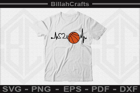 Basketball Heartbeat Cutting File SVG BillahCrafts 