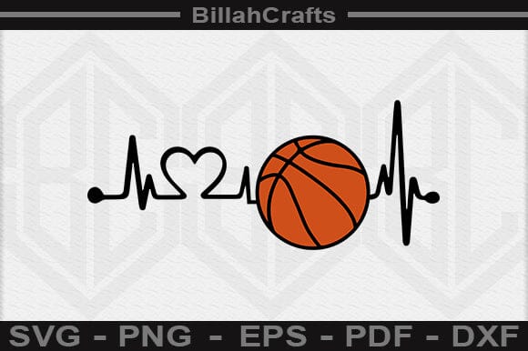 Basketball Heartbeat PNG Cute File SVG BillahCrafts 