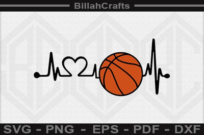 Basketball Heartbeat PNG SVG BillahCrafts 