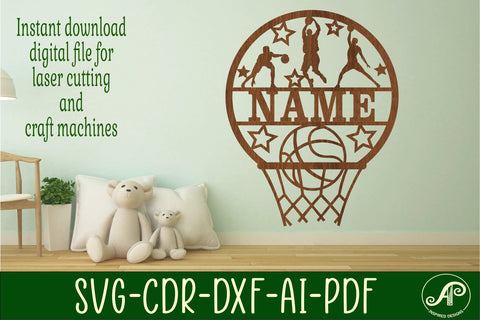 Basketball male name sign SVG digital download file SVG APInspireddesigns 