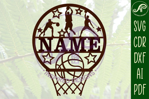 Basketball male name sign SVG digital download file SVG APInspireddesigns 