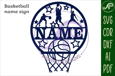 Basketball male name sign SVG digital download file SVG APInspireddesigns 