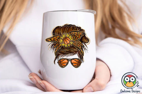 Basketball Messy Bun Sublimation Sublimation Owlsome.Designs 