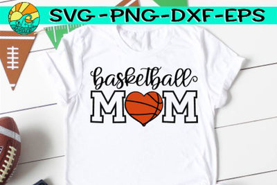 Basketball Mom - Heart- SVG - DXF - EPS - PNG SVG On the Beach Boutique 
