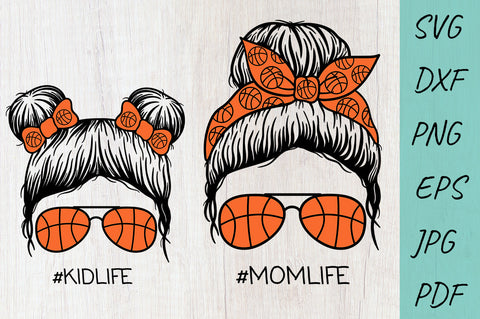 Basketball Mom life Svg, Kid life Svg, Mom Messy Bun SVG Irina Ostapenko 