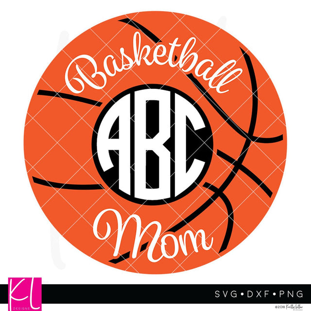 Basketball Mom Monogram Frame SVG Kelly Lollar Designs 