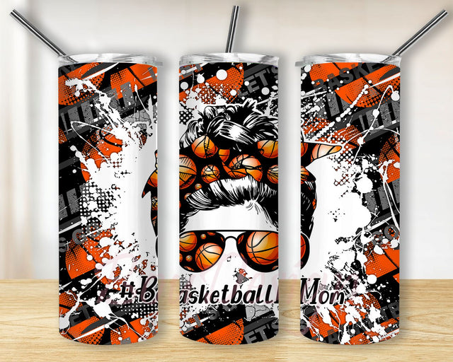 Basketball Mom Tumbler Sublimation Design Download, Seamless 20oz Skinny Tumbler Design PNG, Tumbler Wrap PNG, Cheer Mom, Tumlber PNG Sublimation BouDesign 