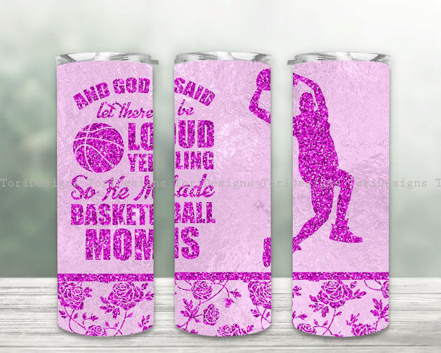 Basketball Mom Tumbler Wrap, 20oz Skinny Tumbler PNG File, Seamless Tumbler Sublimation Design, Basketball Mom Tumbler PNG, Basketball PNG Sublimation ToriDesigns 