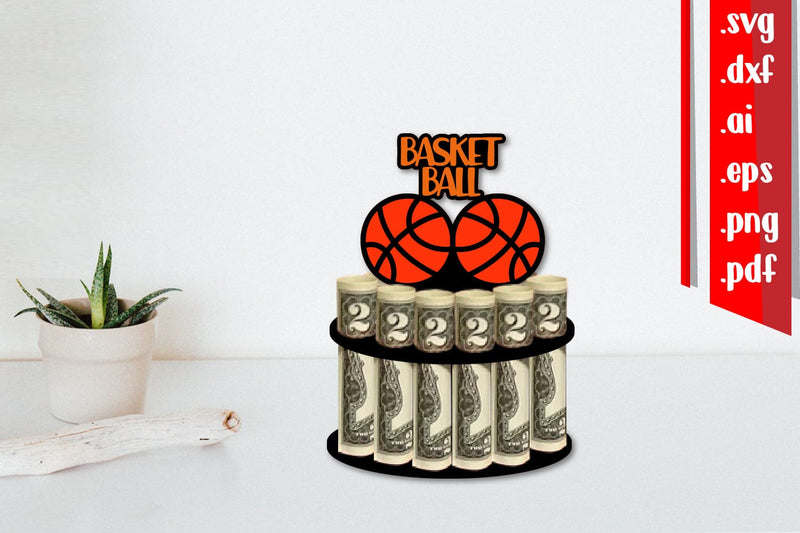 Basketball Money Cake Holder Paper Cut 3D Paper zafrans studio 