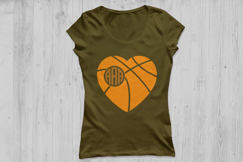 Basketball Monogram| Basketball Heart SVG Cut Files SVG CosmosFineArt 