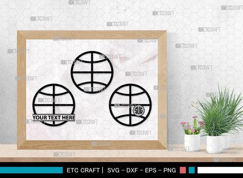 Basketball Monogram, Basketball Silhouette, Basketball SVG, Heart Shape Ball Svg, Sports Svg, SB00103 SVG ETC Craft 