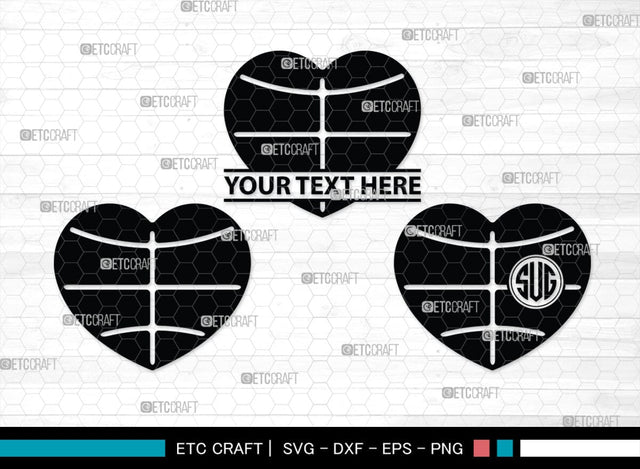 Basketball Monogram, Basketball Silhouette, Basketball SVG, Heart Shape Ball Svg, Sports Svg, SB00103 SVG ETC Craft 