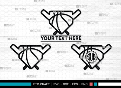 Basketball Monogram, Basketball Silhouette, Basketball SVG, Heart Shape Ball Svg, Sports Svg, SB00103 SVG ETC Craft 